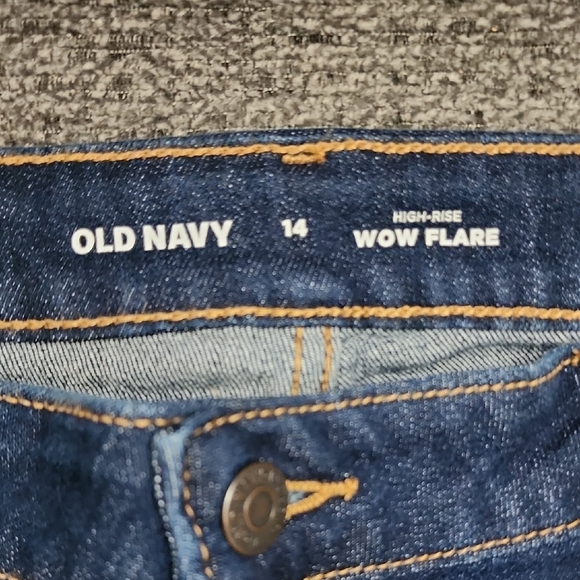 Old Navy Women's Dark Blue Flare Jeans - Picture 3 of 9